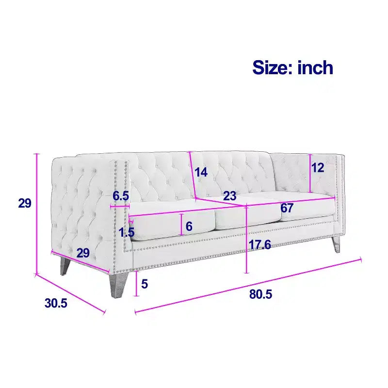 Combinaison de canapés 3 places et 2 places en velours Elegant Living Spaces