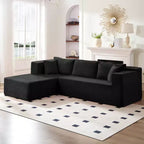 Mjkone Canapé sectionnel moderne 2 pièces 106'' en velours côtelé, à combinaison libre, en forme de L, avec siège profond, canapé-lit rembourré avec chaise longue gauche