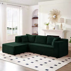 Mjkone Canapé sectionnel moderne 2 pièces 106'' en velours côtelé, à combinaison libre, en forme de L, avec siège profond, canapé-lit rembourré avec chaise longue gauche