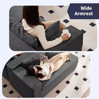 Mjkone Canapé sectionnel moderne 2 pièces 106'' en velours côtelé, à combinaison libre, en forme de L, avec siège profond, canapé-lit rembourré avec chaise longue gauche