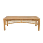 Christopher Knight Home Doretta Ensemble de sièges d'extérieur 5 places en forme de L en bois d'acacia et rotin avec coussins