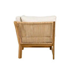 Christopher Knight Home Doretta Ensemble de sièges d'extérieur 5 places en forme de L en bois d'acacia et rotin avec coussins
