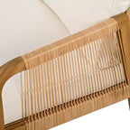 Christopher Knight Home Doretta Ensemble de sièges d'extérieur 5 places en forme de L en bois d'acacia et rotin avec coussins