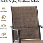 Ensemble de 4 chaises de salle à manger de patio pivotantes - Tissu textilène rembourré pour un confort tout temps, design ergonomique idéal pour la cour arrière, le balcon et le jardin