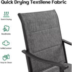 Ensemble de 4 chaises de salle à manger de patio pivotantes - Tissu textilène rembourré pour un confort tout temps, design ergonomique idéal pour la cour arrière, le balcon et le jardin