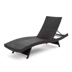 Christopher Knight Home Pacific Ensemble de conversation extérieur 3 pièces en osier avec chaises longues sans accoudodoirs réglables