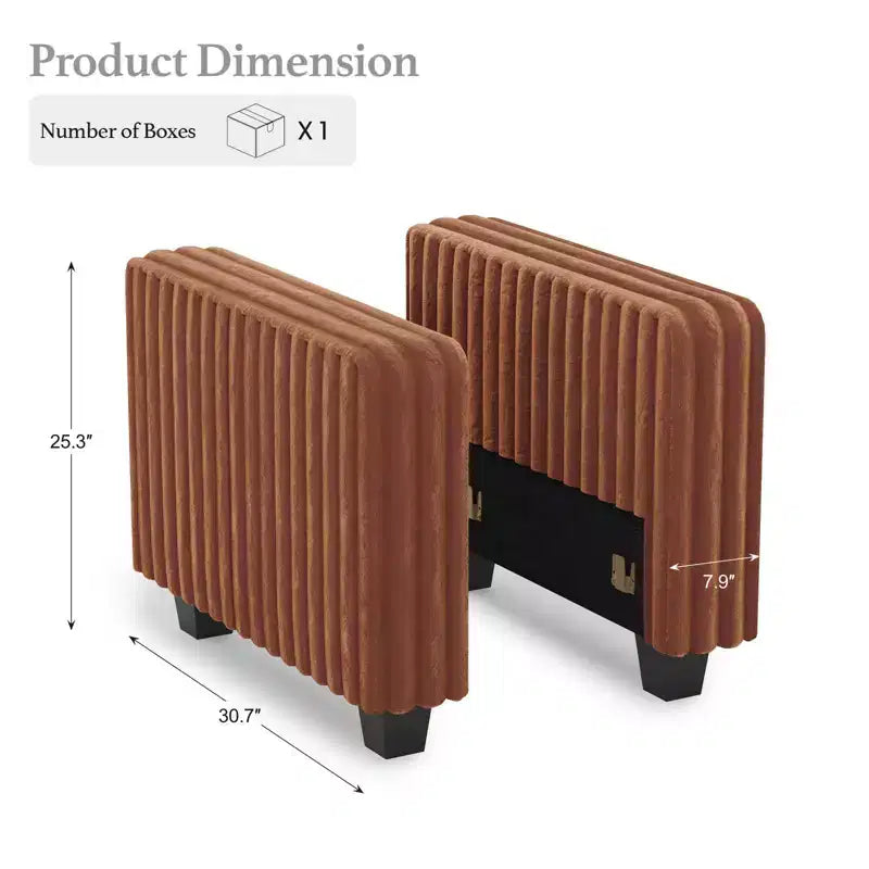 Module d'accoudoir de canapé modulable Belffin pour canapé modulaire en velours côtelé, Paire d'accoudoirs