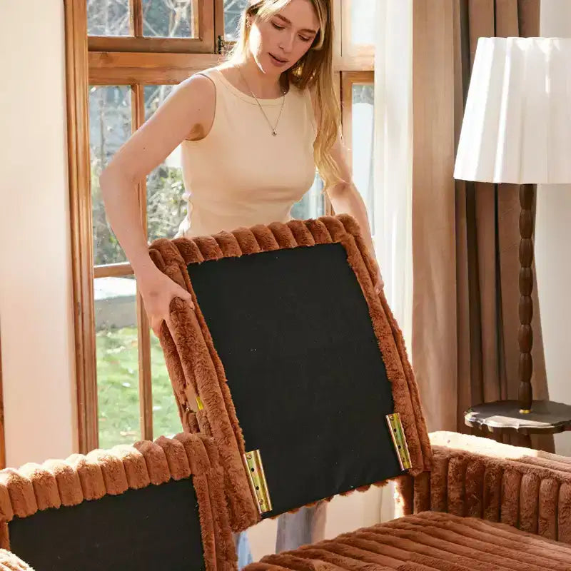 Module d'accoudoir de canapé modulable Belffin pour canapé modulaire en velours côtelé, Paire d'accoudoirs
