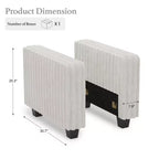 Module d'accoudoir de canapé modulable Belffin pour canapé modulaire en velours côtelé, Paire d'accoudoirs