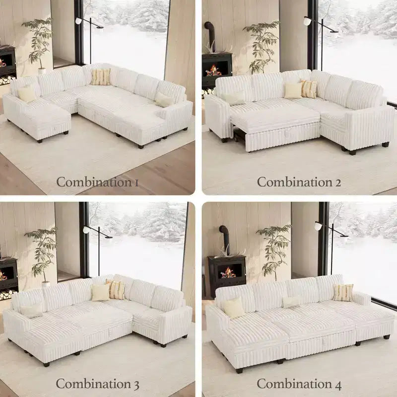 Module d'accoudoir de canapé modulable Belffin pour canapé modulaire en velours côtelé, Paire d'accoudoirs