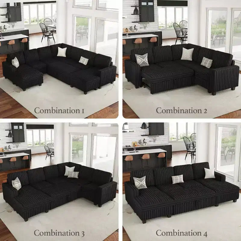 Module d'accoudoir de canapé modulable Belffin pour canapé modulaire en velours côtelé, Paire d'accoudoirs