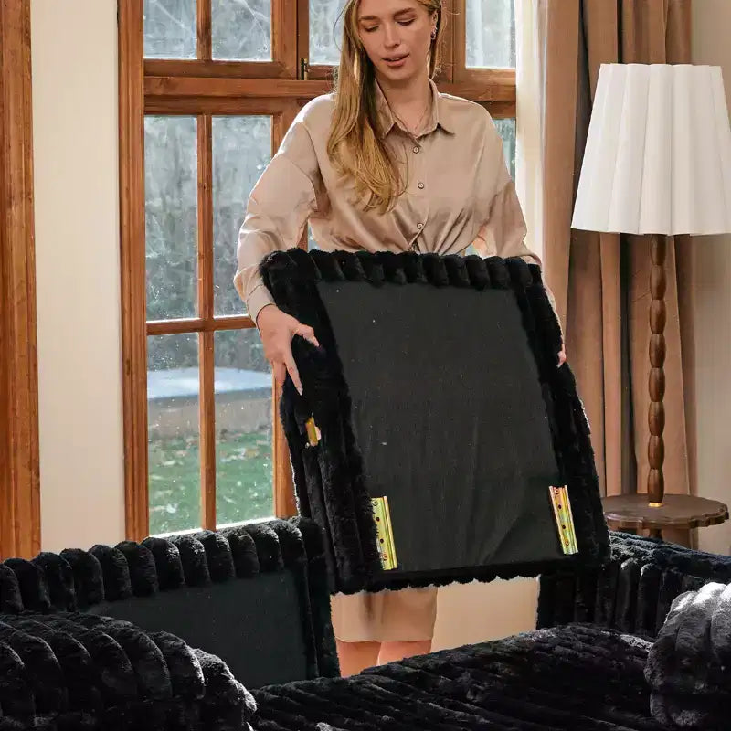 Module d'accoudoir de canapé modulable Belffin pour canapé modulaire en velours côtelé, Paire d'accoudoirs