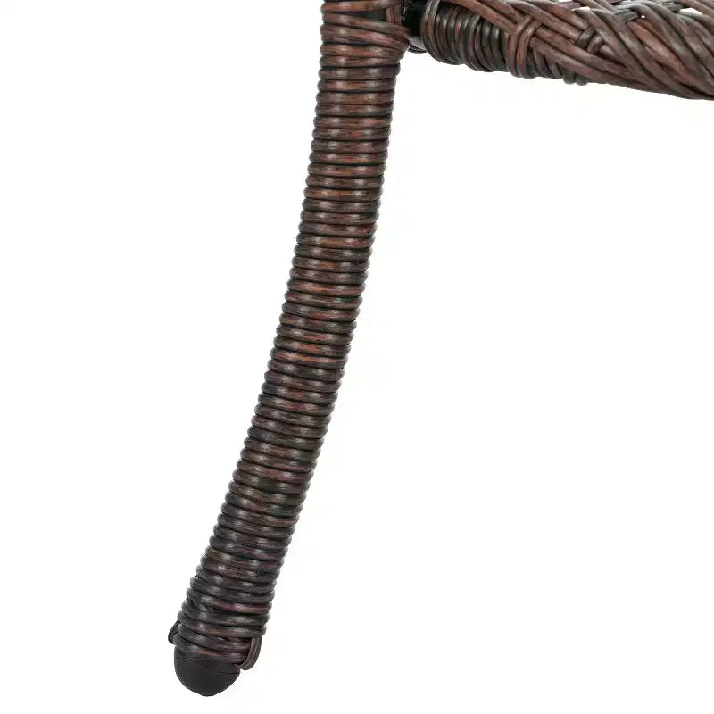 Ensemble de loisirs d'extérieur Whisen, 2 fauteuils individuels en rotin avec une table ronde en verre, idéal pour les patios, balcons et cours.