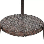 Ensemble de loisirs d'extérieur Whisen, 2 fauteuils individuels en rotin avec une table ronde en verre, idéal pour les patios, balcons et cours.