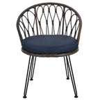 Ensemble de loisirs d'extérieur Whisen, 2 fauteuils individuels en rotin avec une table ronde en verre, idéal pour les patios, balcons et cours.