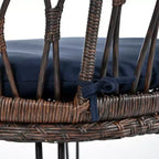 Ensemble de loisirs d'extérieur Whisen, 2 fauteuils individuels en rotin avec une table ronde en verre, idéal pour les patios, balcons et cours.