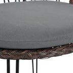 Ensemble de loisirs d'extérieur Whisen, 2 fauteuils individuels en rotin avec une table ronde en verre, idéal pour les patios, balcons et cours.