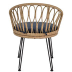 Ensemble de loisirs d'extérieur Whisen, 2 fauteuils individuels en rotin avec une table ronde en verre, idéal pour les patios, balcons et cours.