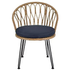 Ensemble de loisirs d'extérieur Whisen, 2 fauteuils individuels en rotin avec une table ronde en verre, idéal pour les patios, balcons et cours.