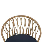 Ensemble de loisirs d'extérieur Whisen, 2 fauteuils individuels en rotin avec une table ronde en verre, idéal pour les patios, balcons et cours.