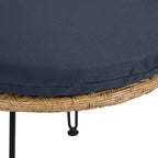 Ensemble de loisirs d'extérieur Whisen, 2 fauteuils individuels en rotin avec une table ronde en verre, idéal pour les patios, balcons et cours.