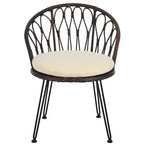 Ensemble de loisirs d'extérieur Whisen, 2 fauteuils individuels en rotin avec une table ronde en verre, idéal pour les patios, balcons et cours.