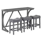 Ensemble de salle à manger de 4 pièces hauteur bar style ferme avec 3 tabourets, ensemble de salle à manger hauteur comptoir, ensemble de table de petit-déjeuner, ensemble de salle à manger bistrot, rustique et industriel - ModernLuxe