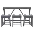 Ensemble de salle à manger de 4 pièces hauteur bar style ferme avec 3 tabourets, ensemble de salle à manger hauteur comptoir, ensemble de table de petit-déjeuner, ensemble de salle à manger bistrot, rustique et industriel - ModernLuxe
