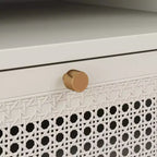 Ensemble de chambre à coucher Roundhill Furniture Feeney 2 pièces, lit plateforme avec table de chevet, blanc crème, grand lit