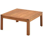 Canapé d'angle de conversation Whisen Patio, ensemble canapé d'extérieur en bois d'acacia, salon de jardin avec table basse et coussins résistants à l'eau