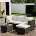 5-Piece Sectional Outdoor Patio Furniture Set with Cushions, Weather-Resistant PE Rattan, Modern Design for Balcony, Garden, Poolside