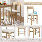 Ensemble de salle à manger Whisen 5 pièces hauteur comptoir avec table et 4 chaises