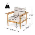 Christopher Knight Home Kate Ensemble Fauteuil et Ottoman de Patio en Bois d'Acacia avec Coussins Résistants à l'Eau