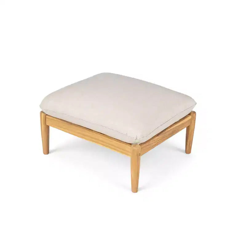 Christopher Knight Home Kate Ensemble Fauteuil et Ottoman de Patio en Bois d'Acacia avec Coussins Résistants à l'Eau