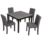 Ensemble de salle à manger GDFStudio Tom 5 pièces en bois rembourré avec table carrée de 39 pouces
