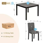 Ensemble de salle à manger GDFStudio Tom 5 pièces en bois rembourré avec table carrée de 39 pouces