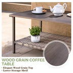EAGLE PEAK Ensemble de mobilier de patio Coastal Vista, ensemble de conversation de patio en osier incurvé demi-lune avec table basse