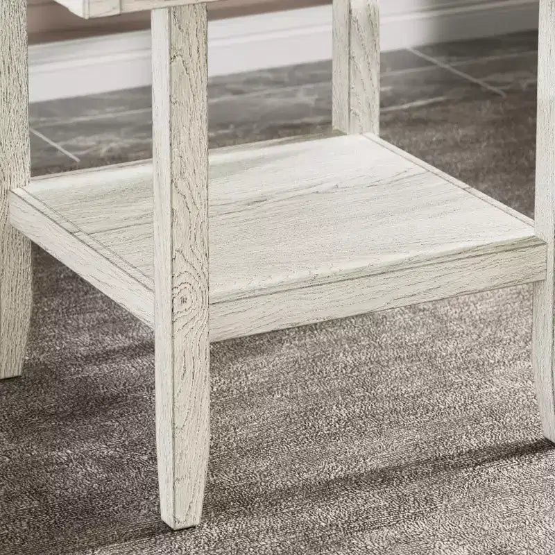 VECELO Ensemble de salle à manger rustique 5 pièces, table carrée en bois d'hévéa avec étagère et 4 chaises de salle à manger sans accoudoirs rembourrées pour la cuisine, Gris