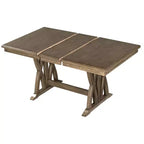 Ensemble de salle à manger extensible 7 pièces pour 6 personnes, ensemble de table à manger avec 6 chaises de salle à manger rembourrées, style Mid-Century, marron doré + gris-ModernLuxe