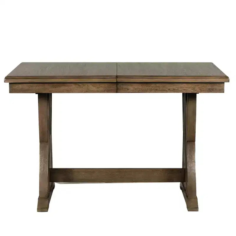 Ensemble de salle à manger extensible 7 pièces pour 6 personnes, ensemble de table à manger avec 6 chaises de salle à manger rembourrées, style Mid-Century, marron doré + gris-ModernLuxe