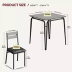 Table à manger pour 2 personnes - Petite table et chaises, Ensemble de salle à manger carré, Ensemble de table à dîner, Ensembles de cuisine et de salle à manger 3 pièces pour petit espace, appartement