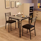 Table à manger pour 2 personnes - Petite table et chaises, Ensemble de salle à manger carré, Ensemble de table à dîner, Ensembles de cuisine et de salle à manger 3 pièces pour petit espace, appartement