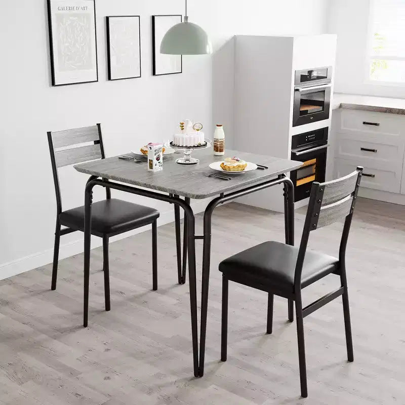 Table à manger pour 2 personnes - Petite table et chaises, Ensemble de salle à manger carré, Ensemble de table à dîner, Ensembles de cuisine et de salle à manger 3 pièces pour petit espace, appartement