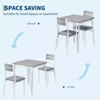 Table à manger pour 2 personnes - Petite table et chaises, Ensemble de salle à manger carré, Ensemble de table à dîner, Ensembles de cuisine et de salle à manger 3 pièces pour petit espace, appartement