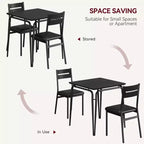 Table à manger pour 2 personnes - Petite table et chaises, Ensemble de salle à manger carré, Ensemble de table à dîner, Ensembles de cuisine et de salle à manger 3 pièces pour petit espace, appartement