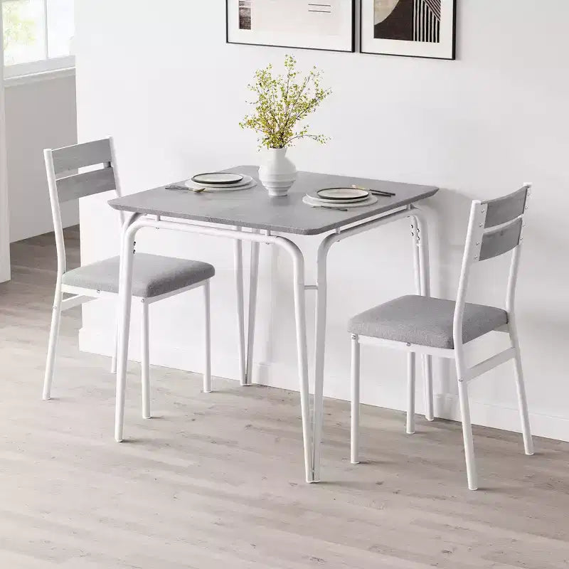 Table à manger pour 2 personnes - Petite table et chaises, Ensemble de salle à manger carré, Ensemble de table à dîner, Ensembles de cuisine et de salle à manger 3 pièces pour petit espace, appartement
