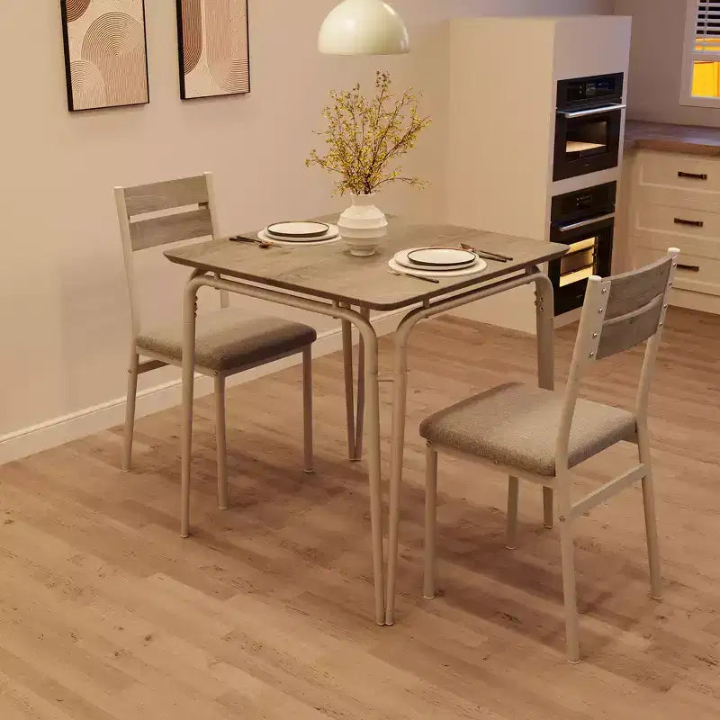 Table à manger pour 2 personnes - Petite table et chaises, Ensemble de salle à manger carré, Ensemble de table à dîner, Ensembles de cuisine et de salle à manger 3 pièces pour petit espace, appartement