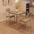 Table à manger pour 2 personnes - Petite table et chaises, Ensemble de salle à manger carré, Ensemble de table à dîner, Ensembles de cuisine et de salle à manger 3 pièces pour petit espace, appartement