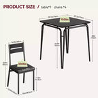 Table à manger pour 2 personnes - Petite table et chaises, Ensemble de salle à manger carré, Ensemble de table à dîner, Ensembles de cuisine et de salle à manger 3 pièces pour petit espace, appartement