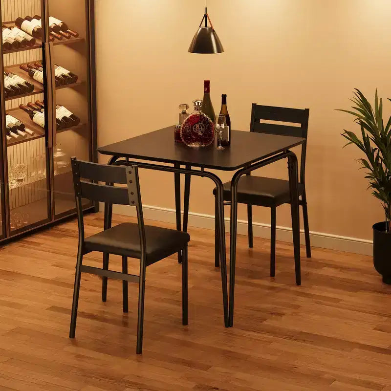 Table à manger pour 2 personnes - Petite table et chaises, Ensemble de salle à manger carré, Ensemble de table à dîner, Ensembles de cuisine et de salle à manger 3 pièces pour petit espace, appartement